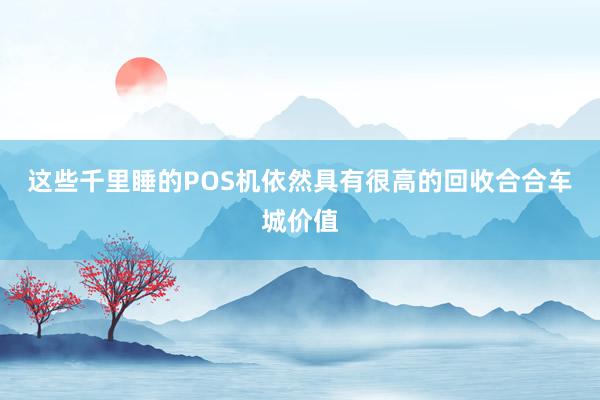 这些千里睡的POS机依然具有很高的回收合合车城价值